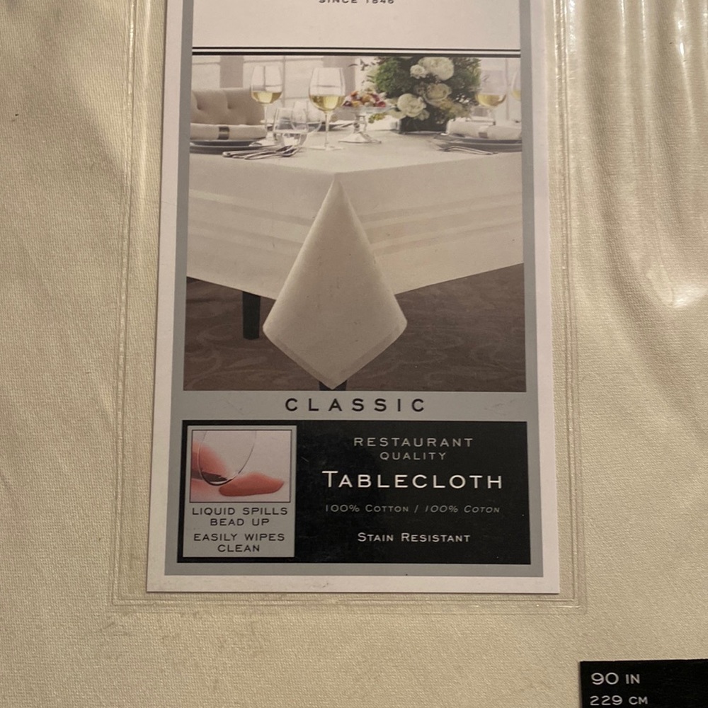 90" Round Cotton Tablecloth Seats 6-8